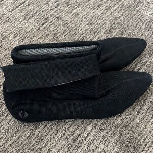 Fred Perry Black Fold-Over Ankle Boots